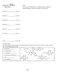 Exam 3 for Organic Chemistry II | CHEM 241 - Docsity