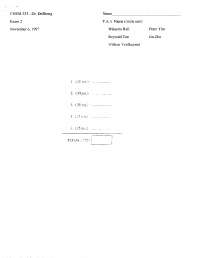 5 Questions Exam 2 - Organic Chemistry I | CHEM 231 - Docsity