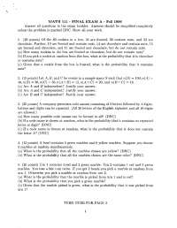 Solutions for Final Exam A - Introduction to Probability | MATH 111 ...