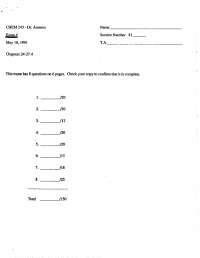 Exam 4 with 8 Questions - Organic Chemistry II | CHEM 241 - Docsity