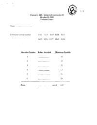 Midterm Exam 2 - Organic Chemistry II | CHEM 241 - Docsity