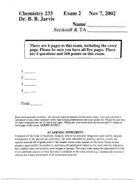 Exam 2 - 4 Questions on Organic Chemistry I | CHEM 231 - Docsity