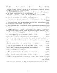 Differential Equations for Engineers and Scientists - Test 3 | MATH 246 ...