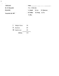 Exam 3 with 3 Questions - Organic Chemistry II 1997 | CHEM 241 - Docsity
