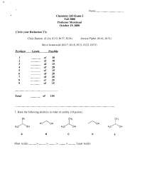 Exam 2 with Questions - Organic Chemistry II - 2000 | CHEM 241 - Docsity