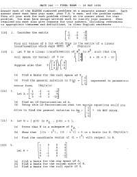 Final Exam Problems - Introduction to Linear Algebra | MATH 240 - Docsity