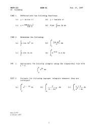 4 Questions in Exam 1 - Elementary Calculus II | MATH 221 - Docsity