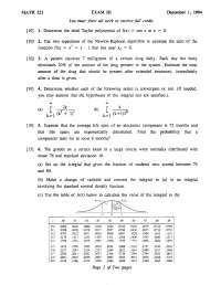 9 Questions in Exam 3 - Elementary Calculus II | MATH 221 - Docsity