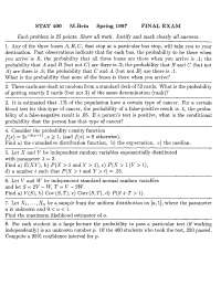 8 Problems on Probability Density Functions - Final Exam | STAT 400 ...