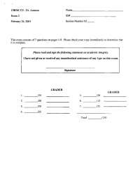 Organic Chemistry I - Exam 2 Unsolved - Fall 2003 | CHEM 231 - Docsity