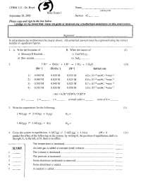 Unsolved Exam 1 - General Chemistry I | CHEM 113 - Docsity