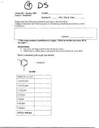 Practice Exam 2 - Organic Chemistry II | CHEM 241 - Docsity