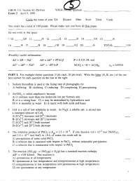 Practice Exam - Chemistry Fundamentals II | CHEM 271 - Docsity