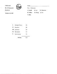Questions of Organic Chemistry II - Examination 2 | CHEM 241 - Docsity