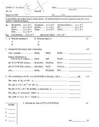 Exam 2 Question with Solution - General Chemistry I | CHEM 113 - Docsity
