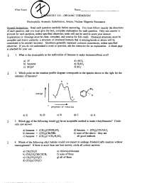 Practice Questions on Organic Chemistry II - Old Exam 1 | CHEM 241 ...