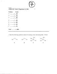 7 Problems in Exam 1 - Organic Chemistry II | CHEM 241 - Docsity