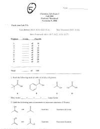 Exam 3 with Questions - Organic Chemistry II - 2000 | CHEM 241 - Docsity