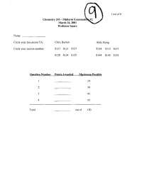 Midterm Exam 2 Questions - Organic Chemistry II | CHEM 241 - Docsity