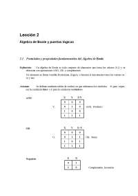 Lección 2 . Algebra de Boole
