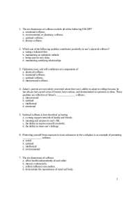 64 Multiple Choice Questions - Practice Exam 1 | Personal Health | EDHL 1514