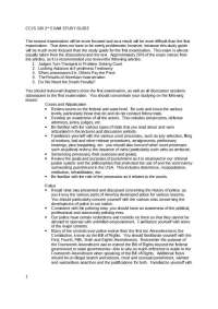 Study Guide for Second Exam - Introduction to Criminal Justice | CCJS 100