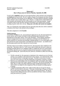 Assignment # 1 - Industrial Ergonomics | ISE 3624