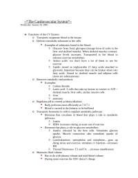 The Cardiovascular System - Lecture Notes | KNES 360 - Docsity