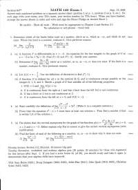 Calculus I - Exam 1 Practice Problems | MATH 140 - Docsity