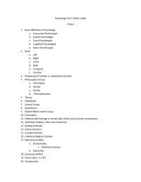 Introductory Psychology Test 1 Study Guide | PSYC 2004 - Docsity