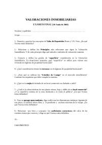 VALORACIONES INMOBILIARIAS EXAMEN FINAL