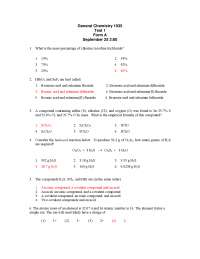 General Chemistry - Solved Exam 1 Questions | CHEM 1035 | Exams ...