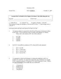 Practice Exam 2 for General Chemistry | CHEM 1035 - Docsity