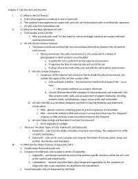 Cell Structure and Functions - General Biology - Notes | BIOL 1005 ...