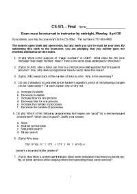 15 Questions in Final Exam - Operating Systems | CS 471