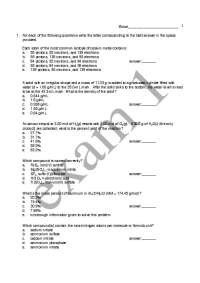 Exam 1 for General Chemistry I | CHEM 131