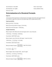 Lab 5 - Determination of a Chemical Formula - General Chemistry Lab ...