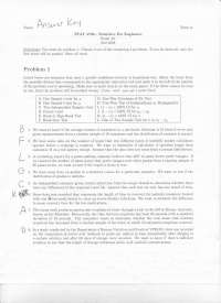 Solutions to Exam 1 for Statistics for Engineers | STAT 4706 - Docsity