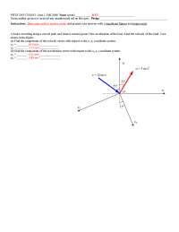 Solved Quiz 1 - Foundations of Physics I - Fall 2008 | PHYS 2305 - Docsity
