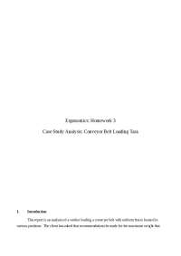 Ergonomics HW 3: Analyzing Conveyor Belt Loading & Recommending Optimal Weight Limit