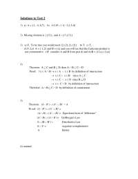 Solutions to Test 2 Review - Discrete Mathematics | MATH 2534 - Docsity
