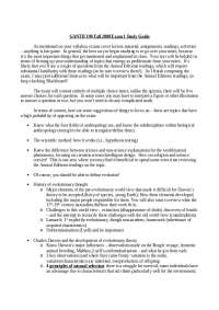Exam 1 Study Guide for Biological Anthropology | GANTH 196