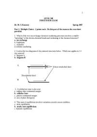 Geomorphology - Solved Multiple Choice Questions | GEOG 340