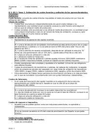 teoria costes horarios Tolosana
