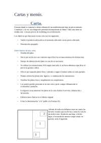 Análisis de Cartas y Ménus: Diseño y Servicio en Establecimientos de Alimentación - Prof. 