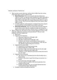 Final Exam Review - Morality and Justice | PHIL 1304