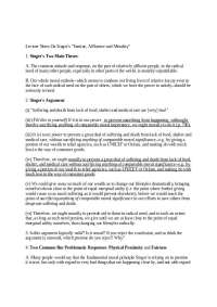 Lecture Notes on Famine, Affluence and Morality | PHIL 1304