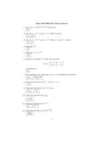 Introduction to Calculus: Business Applications - Final Exam Answers ...