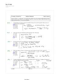Test 2 Solution Key - General Chemistry - Fall 2008 | CHEM 1035 - Docsity