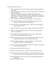 Review Questions for Final Exam - General Biology | BIOL 1005 - Docsity